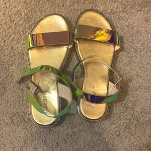 Metallic Sandal Gladiator Style Fashion Shoes 5 1/2 -35 -NEVER WORN
